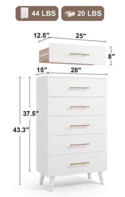 White with gold dresser