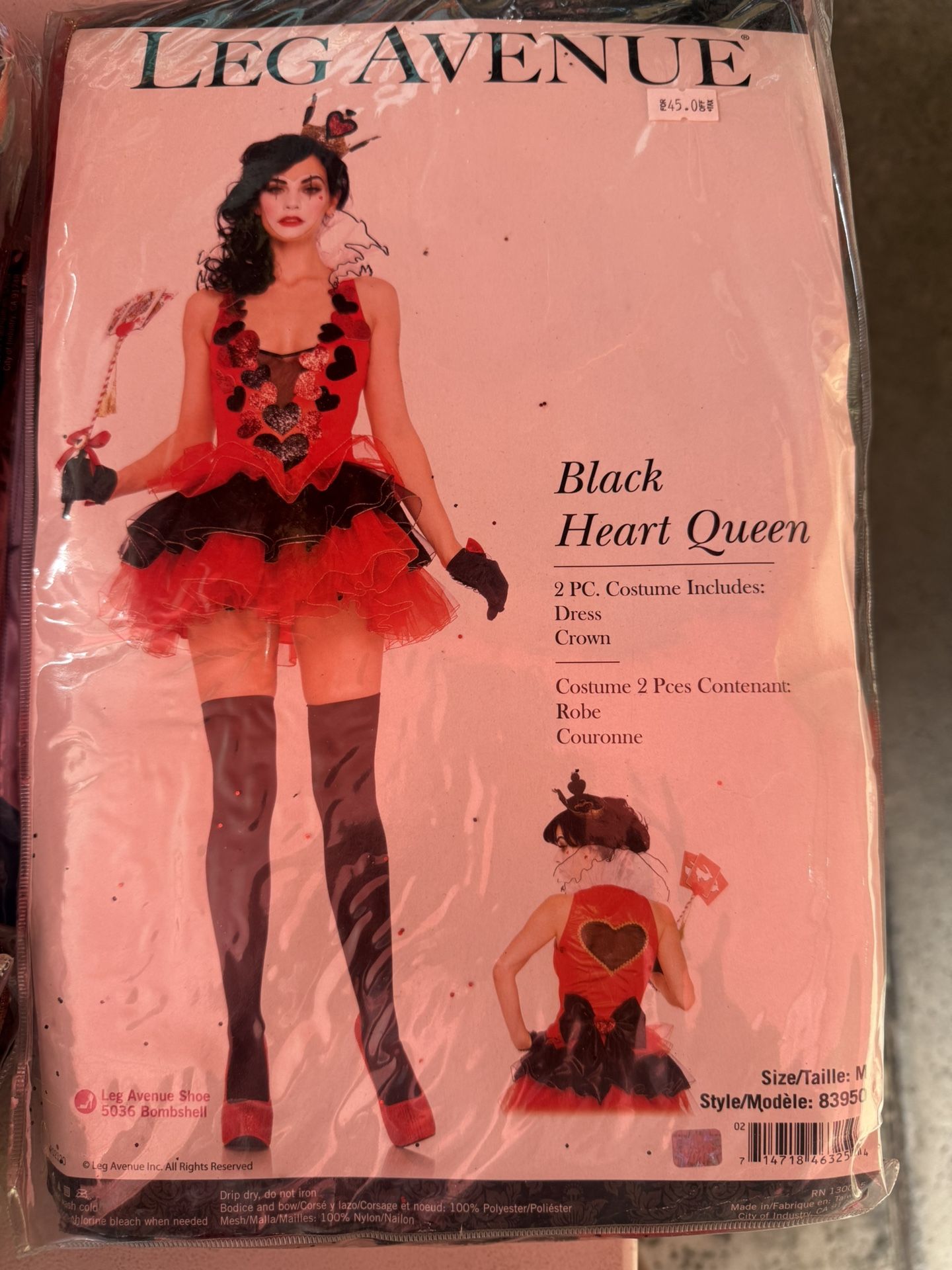 Black Heart Queen Costume Med New!!