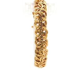 Ladies 12mm 14k Yellow Gold Flat Byzantine Style Link Bracelet 7-inch 11059912