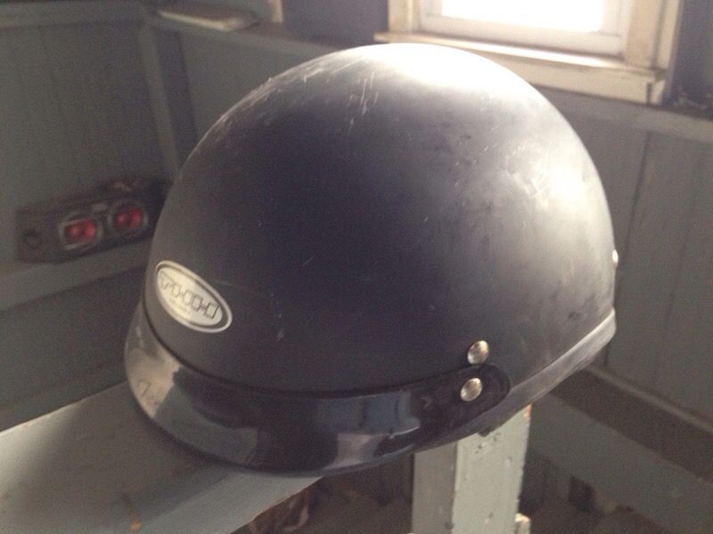 The motorcycle helmet