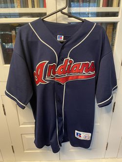 2001 CLEVELAND INDIANS AUTHENTIC RUSSELL ATHLETIC JERSEY (HOME) XXL