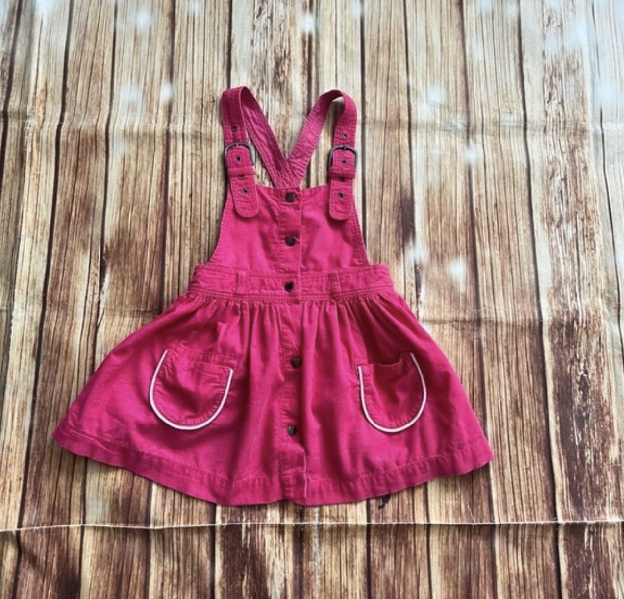 H&M Toddler Girls Corduroy Dress Overall Pink Size 4-5 Years