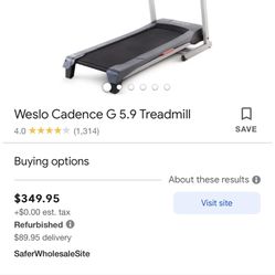 Weslo Cadence G 5.9 Treadmill