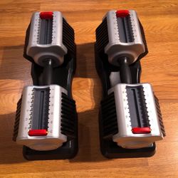 Adjustable 5lbs-55lbs Dumbbells Pair (Like New)
