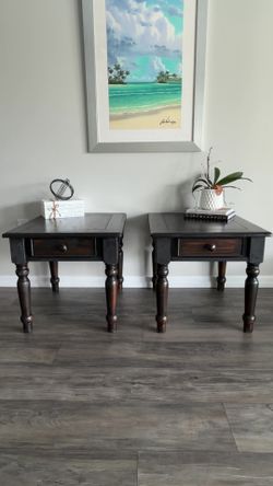 Refinished Solid Wood Modern Farmhouse Nightstands- set of 2