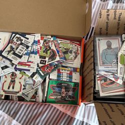 2 Box Full Of Football & NASCAR Some Baseball And Wrestling Cards 