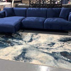 NEW SECTIONAL BLUE VELVET 115x60