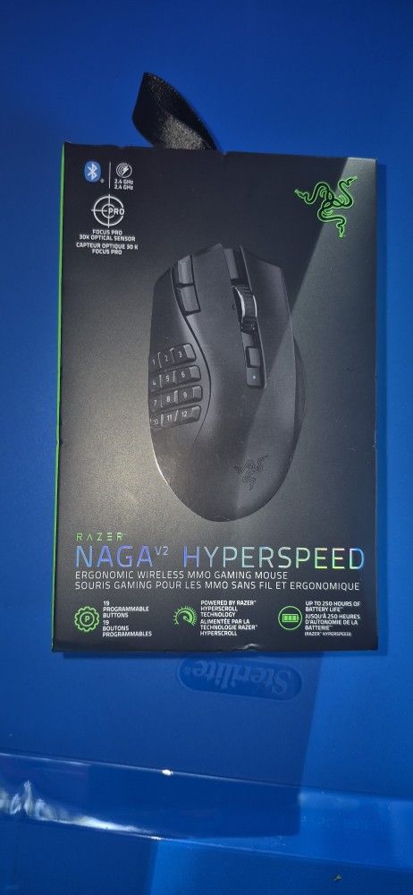 Razer Naga V2 Wireless MMO Gaming Mouse - Black