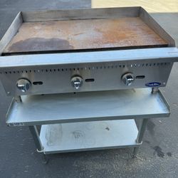 36” Commercial Gas Flat Top Griddle + Stainless Stand — Ready to Work