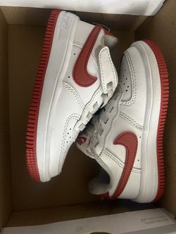 Toddlers Nike red and white Air Force’s