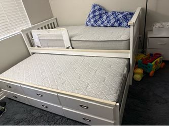 Kids Twin Size Double Bed with 2 mattresses - PRACTICALLY NEW