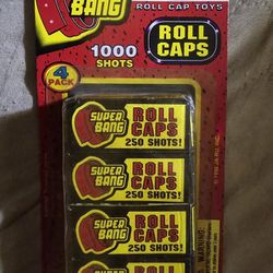Super Bang Roll Caps 4 Pack Of 250 New