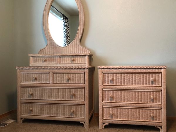 Henry Link By Lexington Wicker Dresser With Mirror And 3 Drawer Henry Link By Lexington Wicker Dresser With Mirror And 3 Drawer Chest