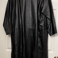 Beautiful Black Leather Coat (PETITE)