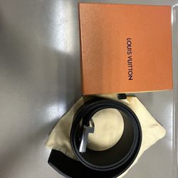 LV initials Matte Black Belt