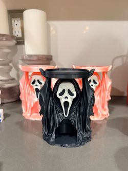 Scream ghost face small candle holders