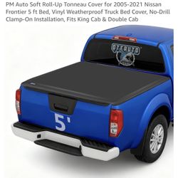 PM Auto Soft Roll-Up Tonneau Cover for 2005-2021 Nissan Frontier 5 ft Bed, Vinyl Weatherproof Truck Bed Cover, No-Drill Clamp-On Installation, Fits Ki