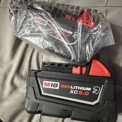 Milwaukee M18 18-Volt 5.0 Ah Lithium-Ion XC Extended Capacity Resistant Battery Pack ($70 Each)