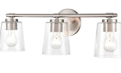 3-Light Brushed Nickel Vanity Light Fixture