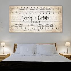 Canvas Couple Names Date Art Print