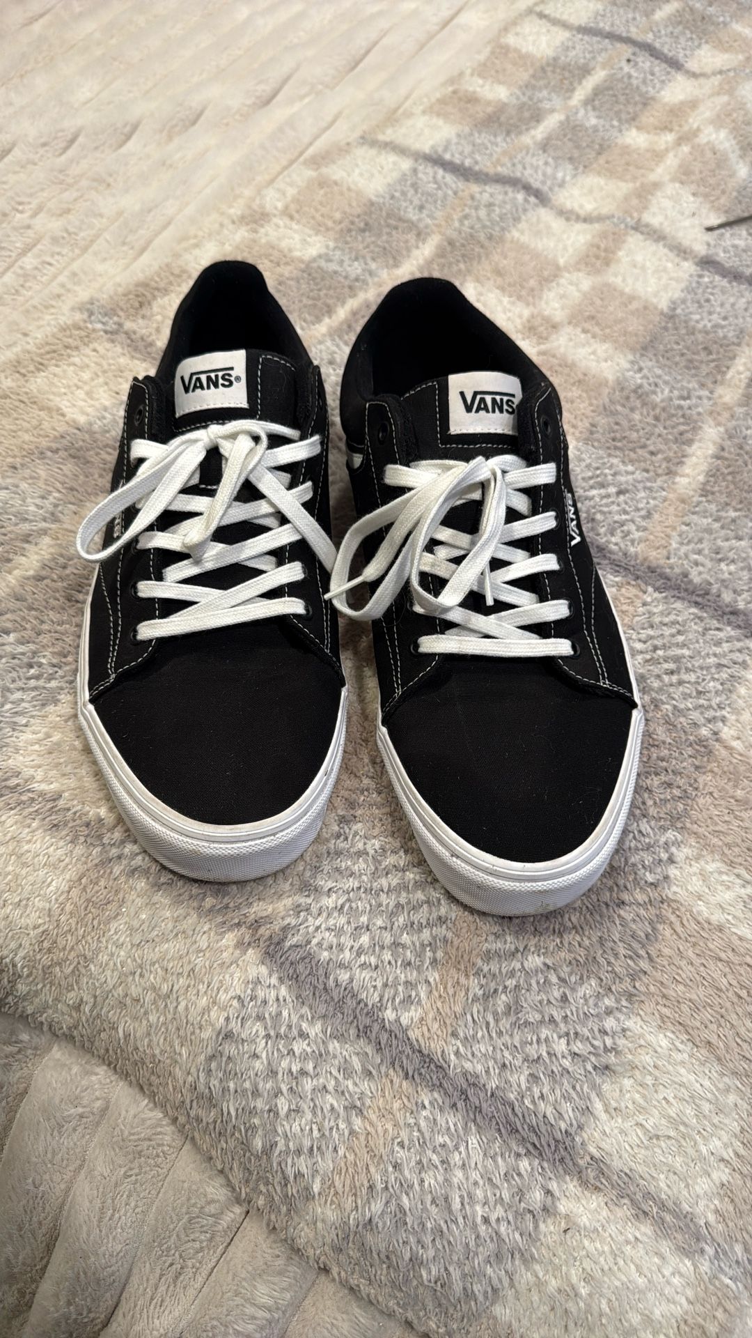 Men’s Black Canvas Vans Size 13