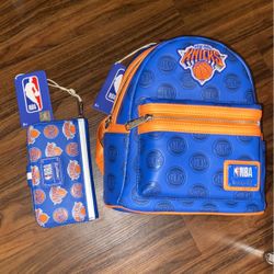 Loungefly NBA New York Knicks Mini Backpack  & Matching Wallet. New