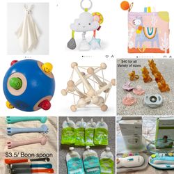 Lilibaby carrier, booster, rear seat mirrors, Lovevery & Organic Baby Clothes