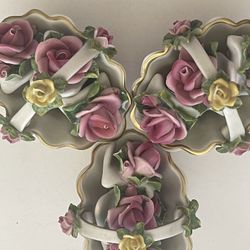 Porcelain Basket With Flowers