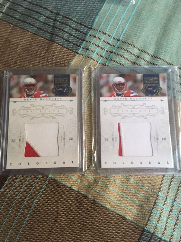 2 DEVIN McCOURTY PRO BOWL 2 COLOR PATCH CARDS
