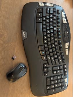 Logitech K-350 Ergonomic Comfort Wave Keyboard & Mouse w/Dongle