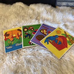 Vintage Playskool Wood Puzzles Set Of 4.
