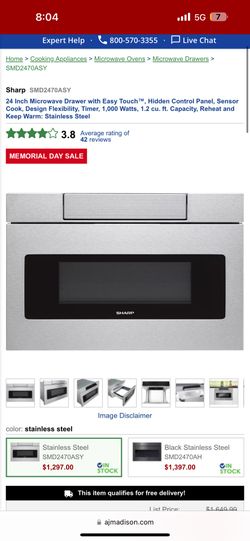 Sharp microwave Drawer Brand New 