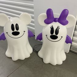 Disney Mickey And Minnie Halloween Ghost Blow Molds