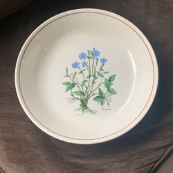 Stoviglierie Pervinca Blue Flowers Hand Painted Large Charger Serving Bowl Vintage 