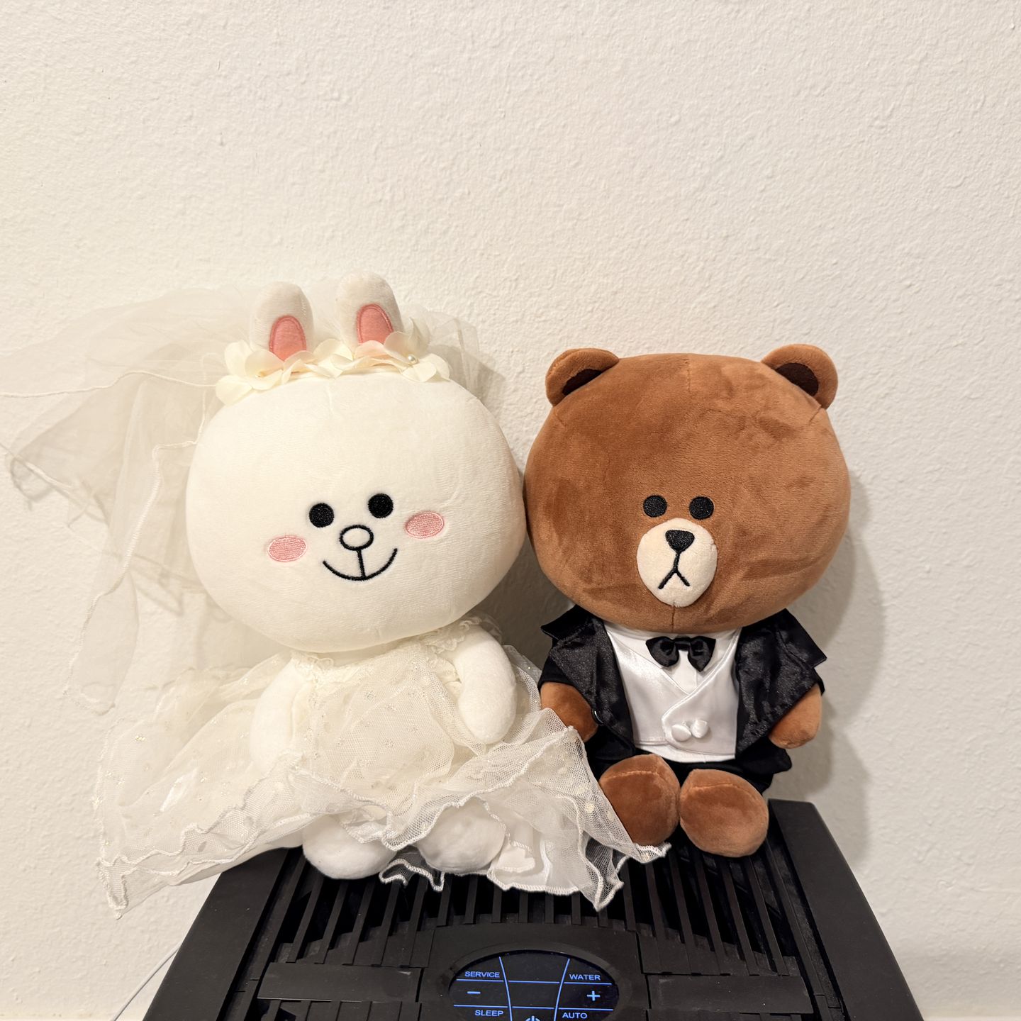 LINE FRIENDS Plush Dolls – Bride & Groom Set 🐰🐻