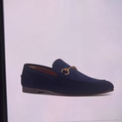 GUCCI - Men Apron Toe Lofers Size 42 Color Navy Blue 