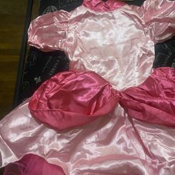 Kids Princess Peach Costume Girls Princess Peach Dress Toddler Halloween Cosplay Party Birthday Dress Up Outfit Size: 3-4 T 