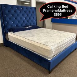 STORE CLOSING !!! New Cal King Bed Frame With Mattress 