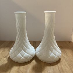 Milk Glass Vases Qty:2 