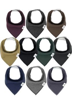 Diaper Squad 10-Pack Organic Cotton Baby Bibs for Baby Boy, Girl