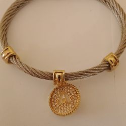Nice Women's Bracelet, Monogrammed Charm "A"