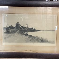 ATQ 1800s Radtke Lauckner Framed Etching