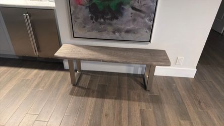Wood Top Bench with Metal Legs