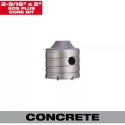 Milwaukee 2-9/16 in. Carbide SDS-PLUS Masonry Core Bit=Milw-212