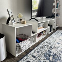 DEVAISE Console TV Stand for 55 60 65 inch TV, Modern Entertainment Center Media Stand, TV Table Storage Bookcase Shelf for Living Room (41.3”W x 11. 