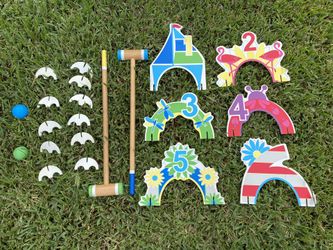 Kids Croquet Lawn Game read description