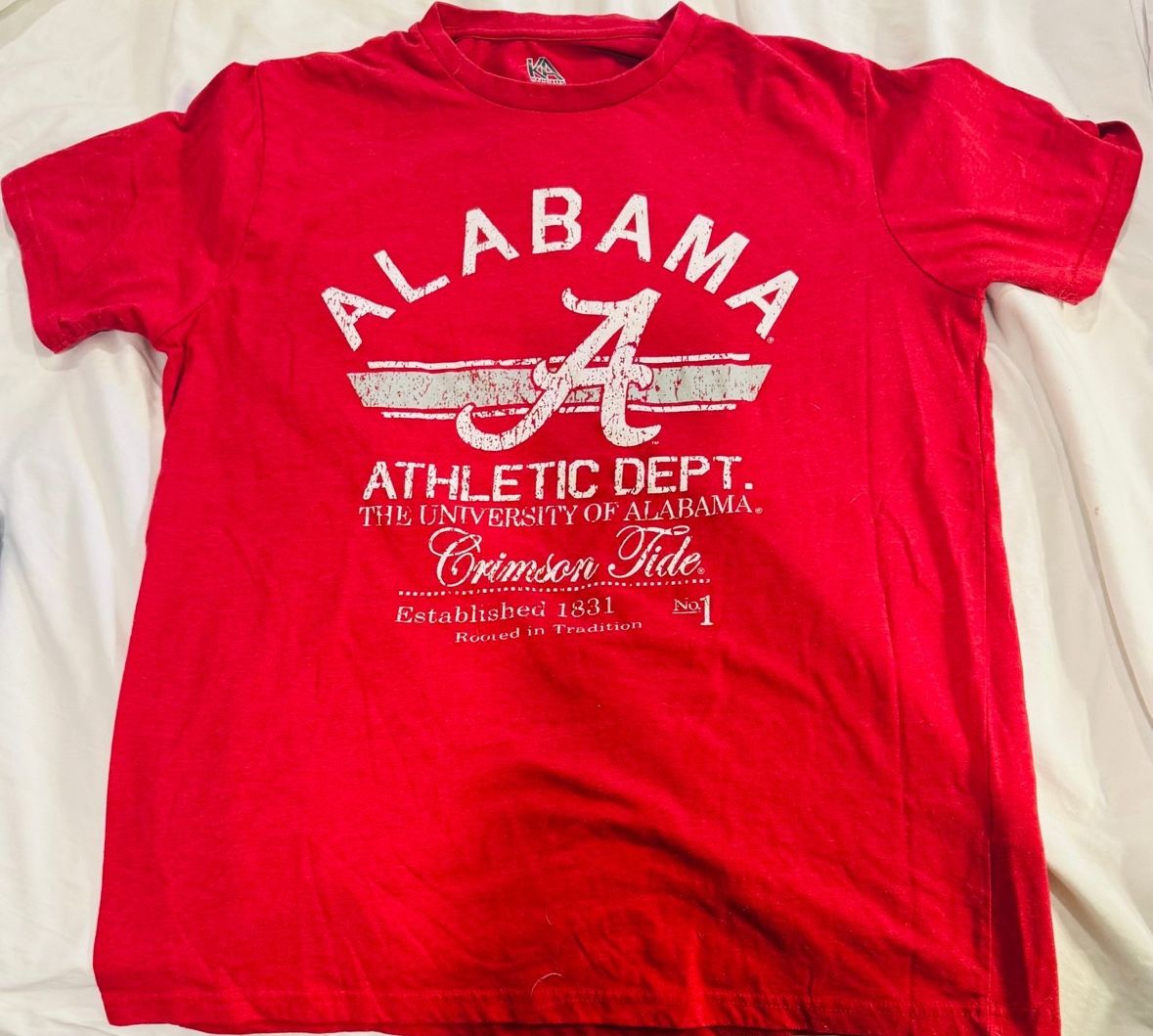 Alabama Crimson Tide Large KA Knights Athletics T-shirt Crimson with White Lettering