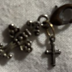 2 Small Silver Cross Pendants Previously Owned 