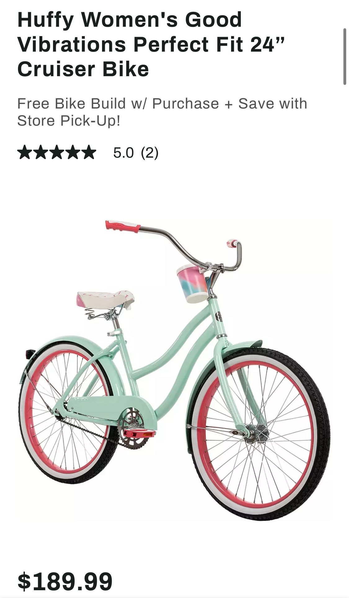 NEW Huffy Women's Good Vibrations 24” Cruiser Bike