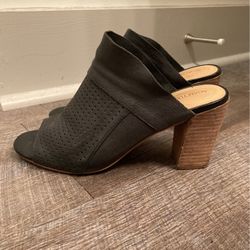 Leather Upper Wedge Heel Open Toe